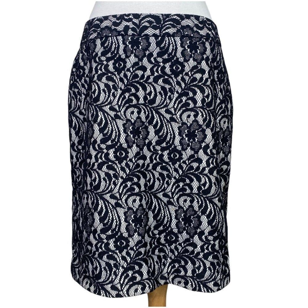 Worthington Lace Skirt Black and White Size 8